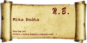Mika Beáta névjegykártya