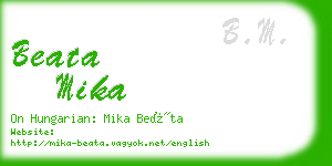 beata mika business card